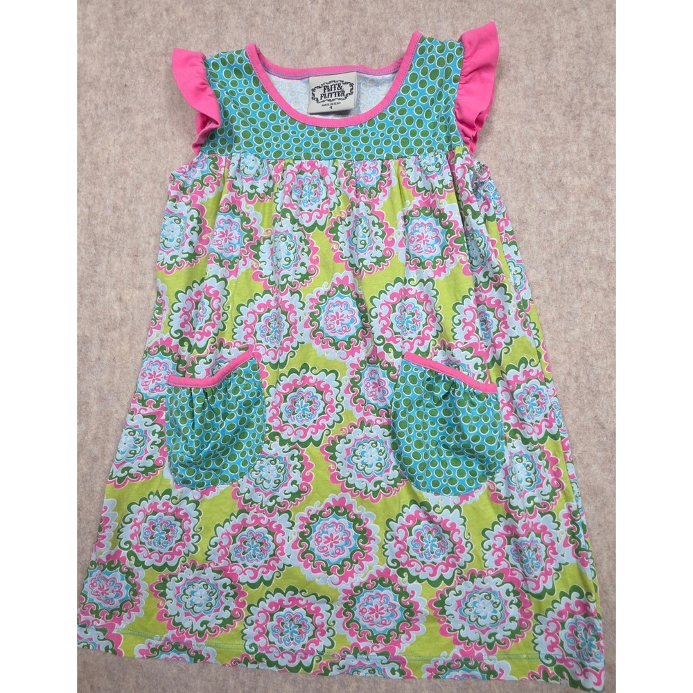 Flit & Flitter Girls Dress size 4 Made In‎ Peru Colorful
